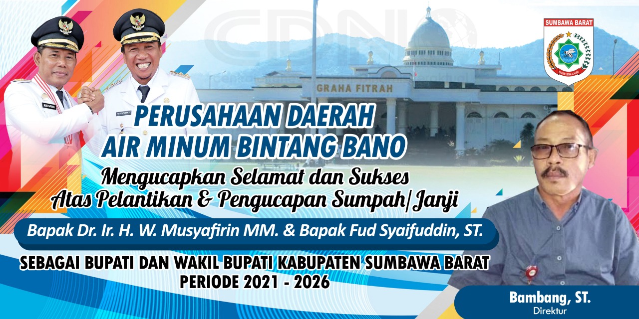 Ucapan Selamat Dari Perusahaan Daerah Air Minum Bintang Bano