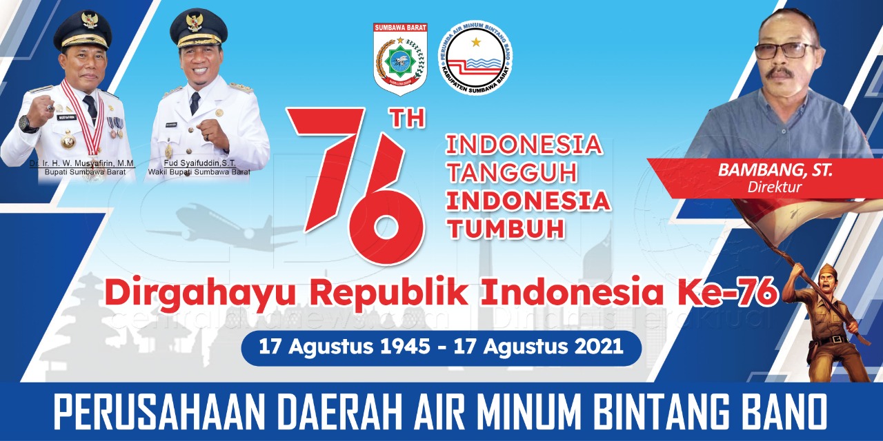 Iklan Ucapan Selamat HUT RI Ke-76 Dari Dirut PDAM Bintang Bano