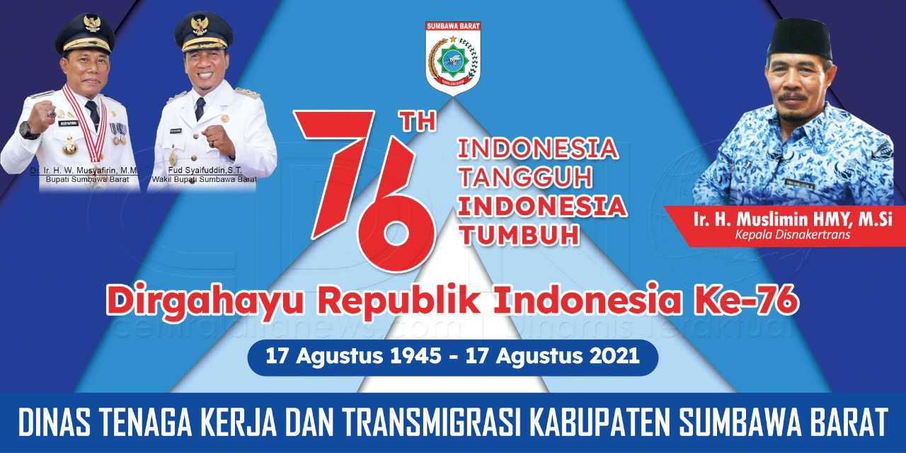 Ucapan Selamat HUT RI Ke-76 Dari Dinas Disnakertran KSB