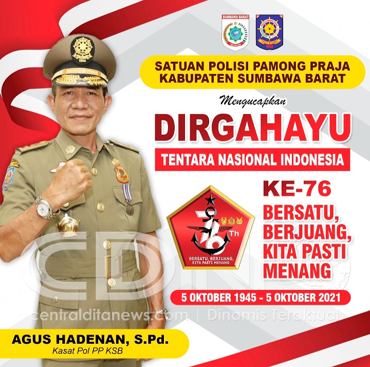 Ucapan HUT TNI Ke-76 Dari SatPol PP Kabupaten Sumbawa Barat