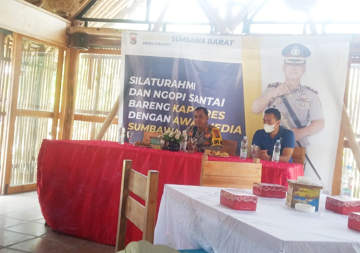 Ngopi Bareng Wartawan, Kapolres KSB:”Proyek dan Investasi Skala Nasional Dijamin Keamanannya”