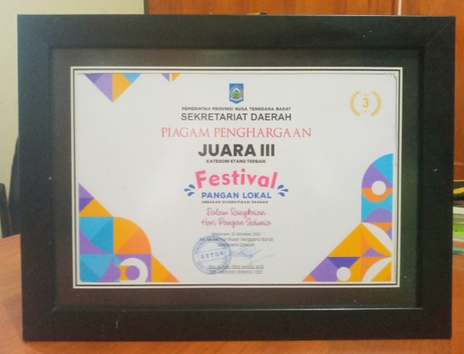 DKP KSB Juara 3 Festival Pangan Lokal Tingkat NTB