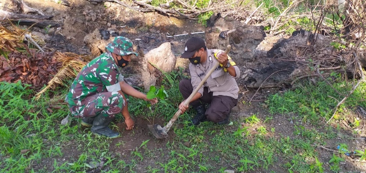 Merawat Bumi Koramil 1628-02/Sekongkang Tanam Pohon Serentak