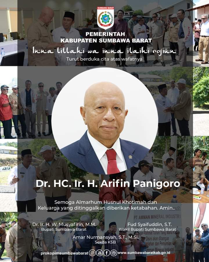 Ucapan Turun Berduka Cita Atas Meninggalnya Dr. HC. Ir. H. Arifin Panigoro Dari Pemerintah Kabupaten Sumbawa Barat