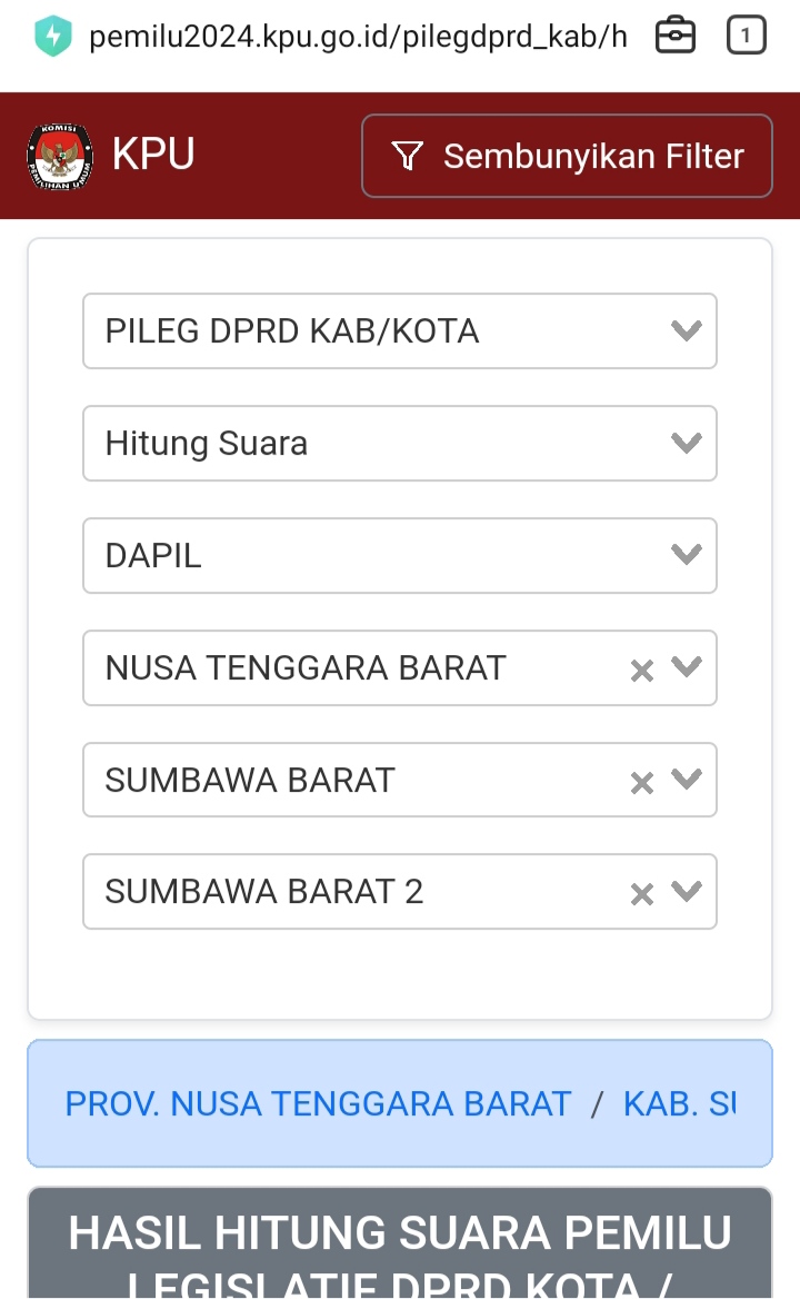 37 Suara Taufiqurrahman Caleg PKS Dapil 2 KSB Hilang di Situs Resmi KPU