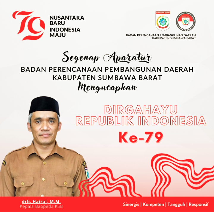 Ucapan Selamat Dirgahayu Republik Indonesia Ke-79 Dari Bappeda Kabupaten Sumbawa Barat