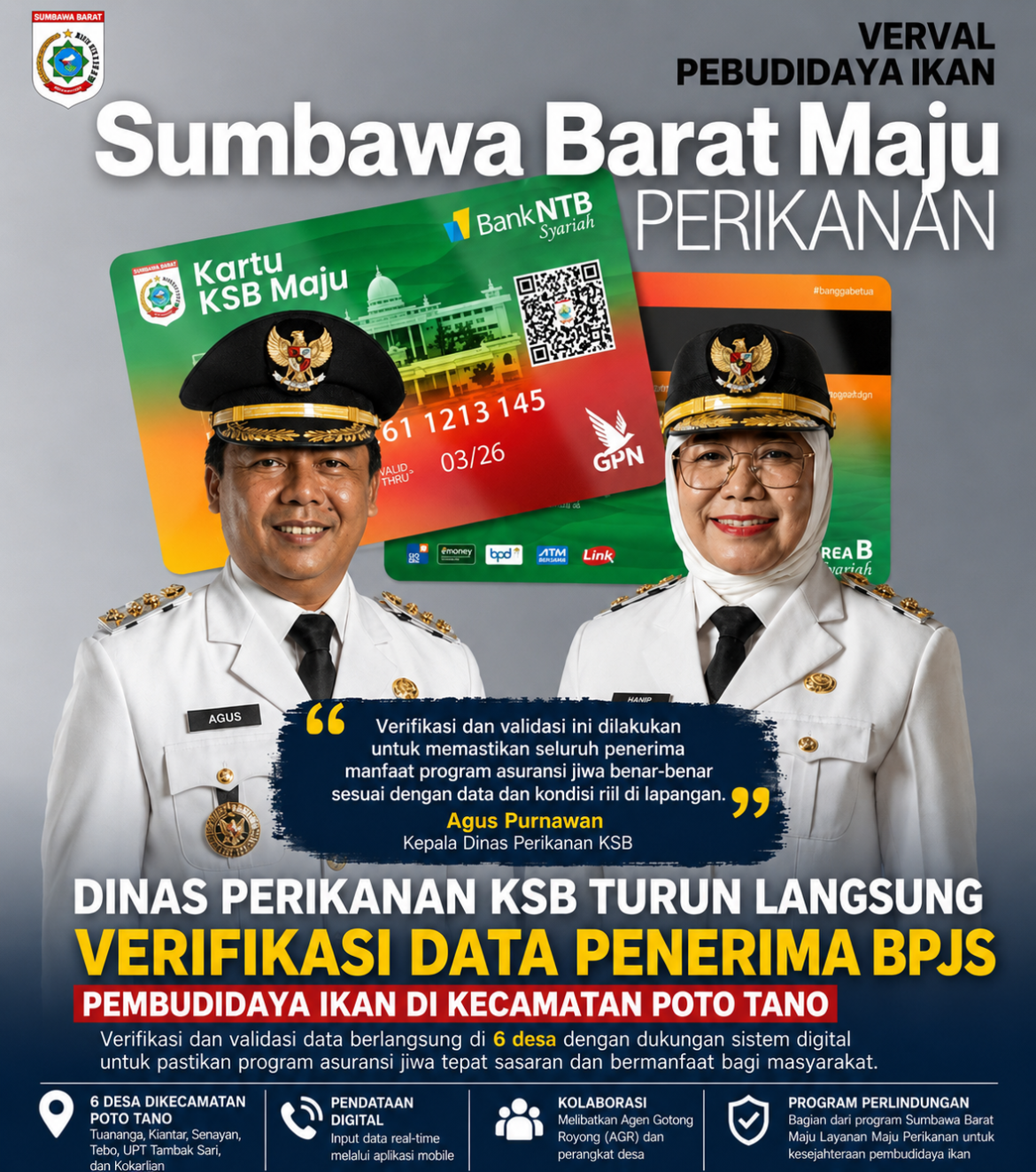 Tak Mau Salah Sasaran, Dinas Perikanan KSB Turun Langsung Verifikasi Data Penerima BPJS Pembudidaya Ikan