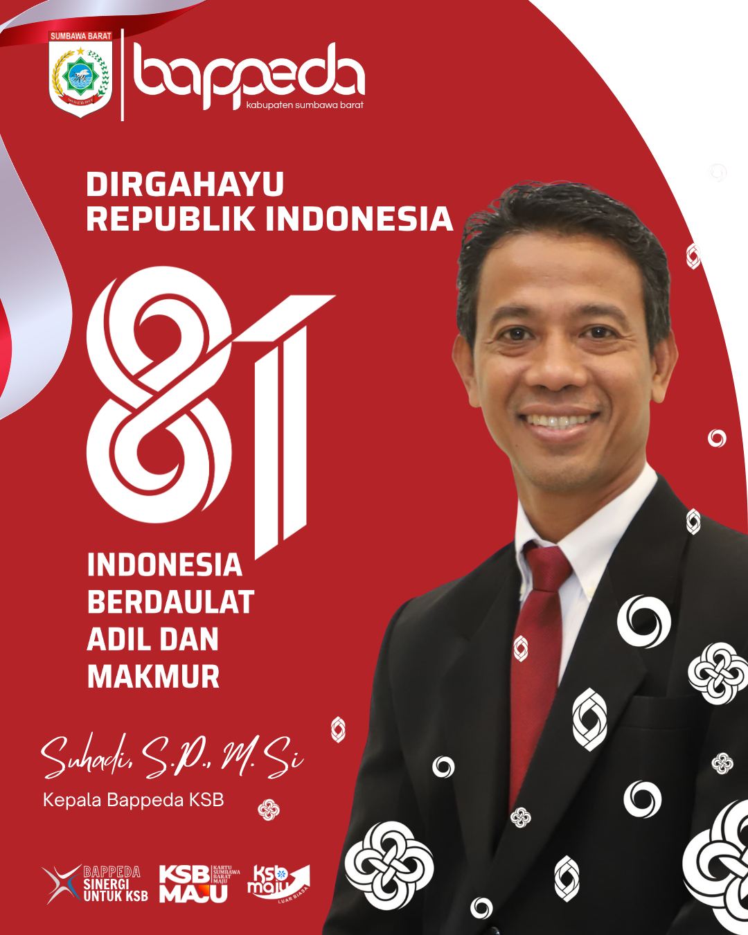 Ucapan Dirgahayu Ke-81 Republik Indonesia, dari Bappeda Kabupaten Sumbawa Barat, Indonesia Berdaulat Adil dan Makmur
