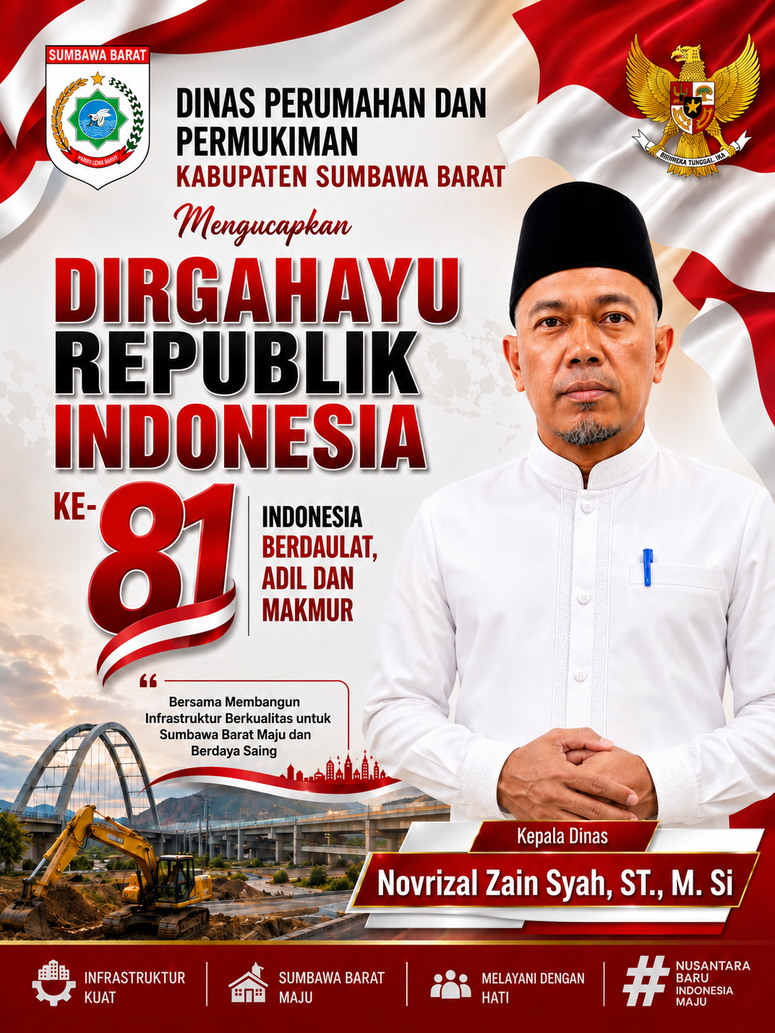 Ucapan Dirgahayu Republik Indonesia ke-81 dari Dinas Perumahan dan Permukiman Kabupaten Sumbawa Barat