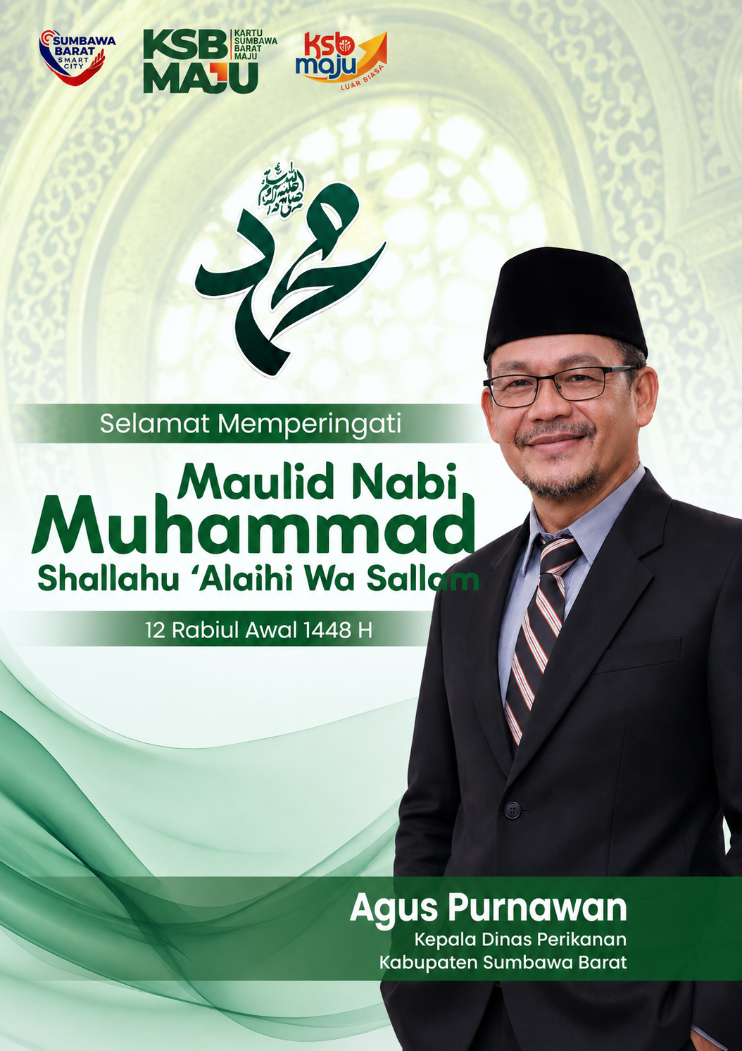 Ucapan Selamat Memperingati Maulid Nabi Muhammad SAW, 12 Rabiul Awal 1448 H, dari Dinas Perikanan Kabupaten Sumbawa Barat