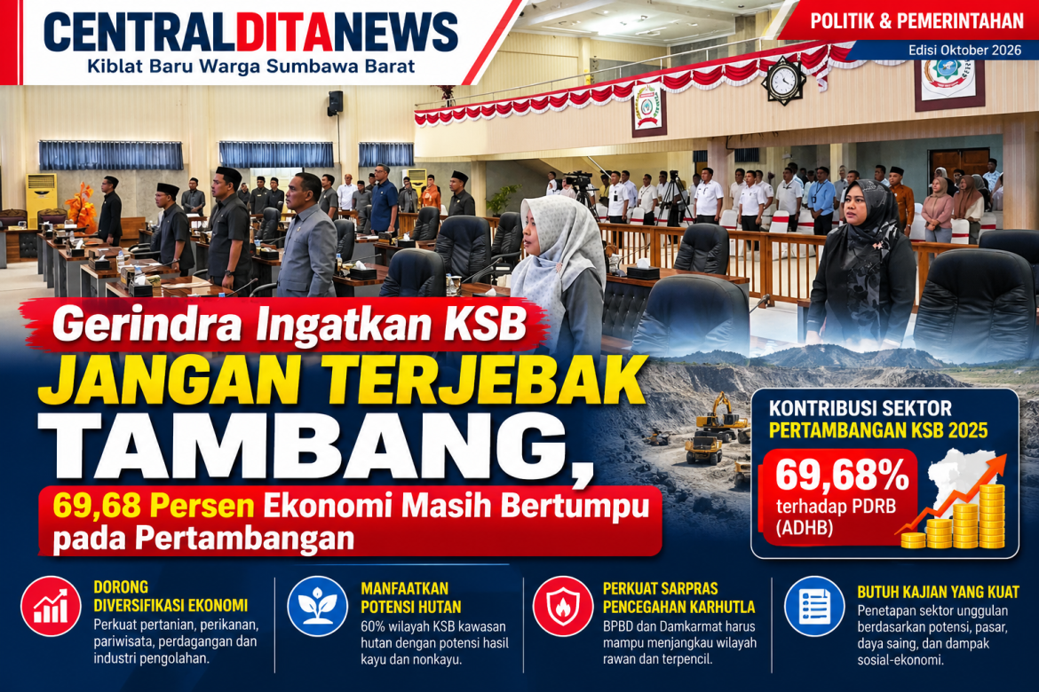 Gerindra Ingatkan KSB Jangan Terjebak Tambang, 69,68 Persen Ekonomi Masih Bertumpu pada Pertambangan