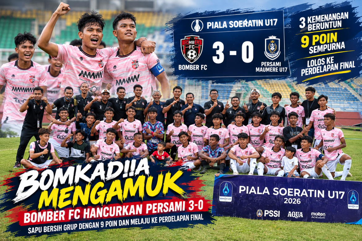 Pesta Gol di GOR 10 November! Bomber FC Hancurkan Persami Maumere 3-0, 9 Poin Sempurna Dikantongi