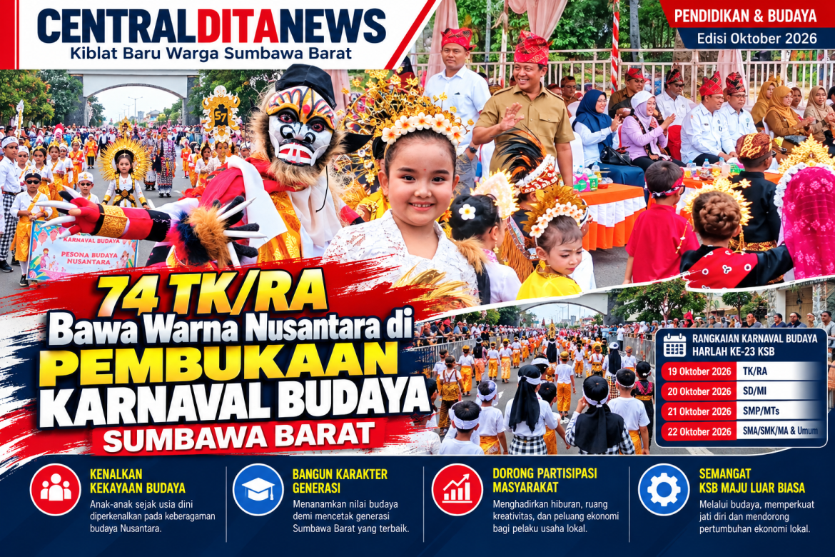74 TK/RA Bawa Warna Nusantara di Pembukaan Karnaval Budaya Sumbawa Barat